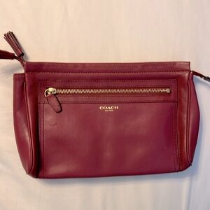 Coach burgundy leather wristlet